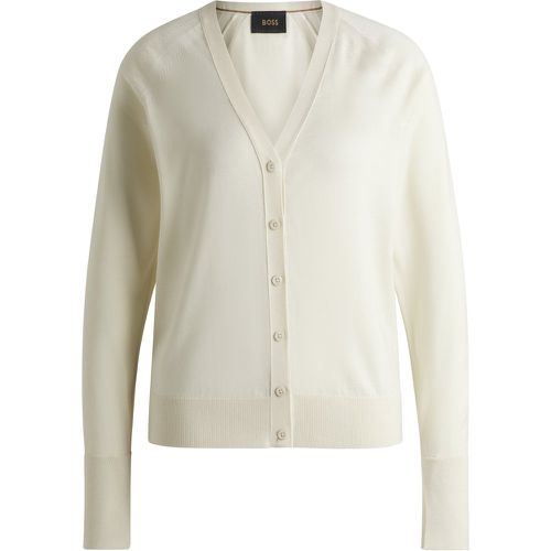 Cardigan Relaxed en laine, soie et cachemire - Boss - Modalova