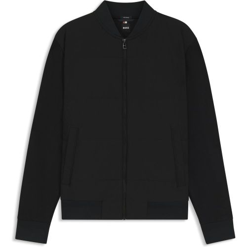 Sweat zippé en coton mélangé avec devant matelassé - Boss - Modalova