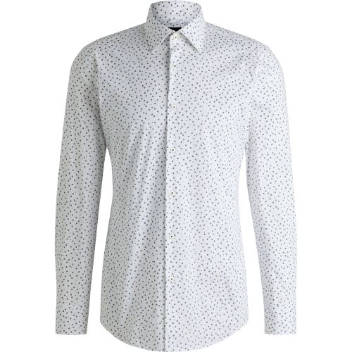 Chemise Slim en popeline de coton stretch avec imprimé à fleurs - Boss - Modalova