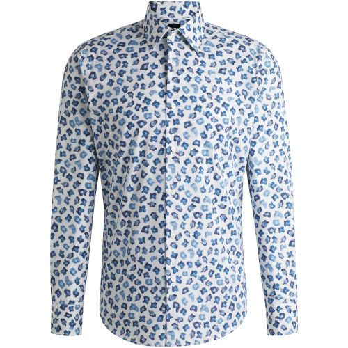 Chemise Regular en popeline de coton stretch avec imprimé à fleurs - Boss - Modalova