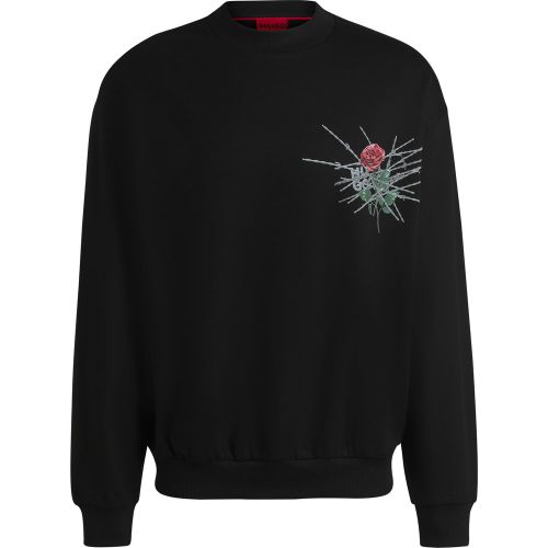 Sweat Relaxed en molleton de coton avec imprimés de la saison - HUGO - Modalova