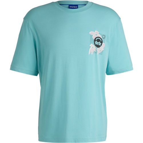 T-shirt en jersey de coton avec logos imprimés - HUGO - Modalova