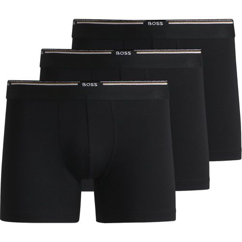 Lot de trois boxers longs en jersey stretch avec logos - Boss - Modalova