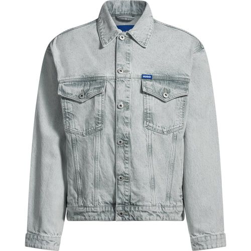 Veste Regular en denim stone-washed gris clair - HUGO - Modalova