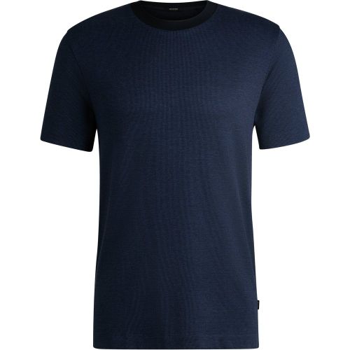 T-shirt en coton mercerisé à micro motif - Boss - Modalova