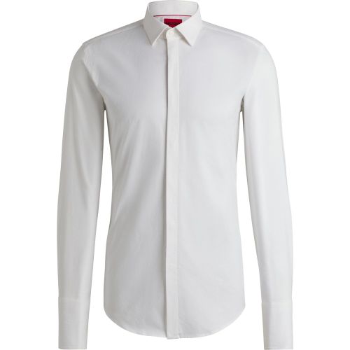 Chemise Slim en coton stretch structuré - HUGO - Modalova