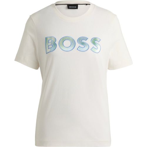T-shirt en jersey de coton lavé avec logo - Boss - Modalova
