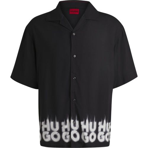 Chemise Oversize à logo imprimé revisité effet fumé - HUGO - Modalova