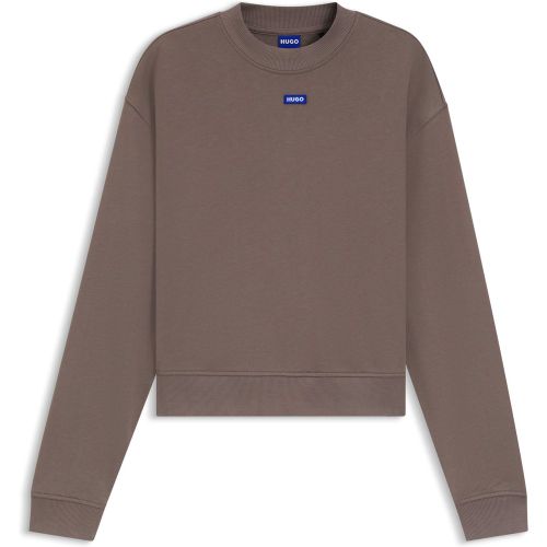 Sweat en molleton de coton avec badge logoté - HUGO - Modalova