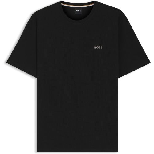 T-shirt de pyjama en coton mélangé avec logo brodé - Boss - Modalova