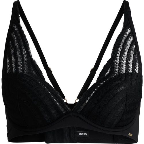 Soutien-gorge à armatures avec bonnets matelassés et détails en dentelle - Boss - Modalova