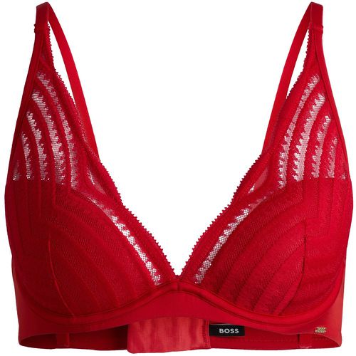 Soutien-gorge à armatures avec bonnets matelassés et détails en dentelle - Boss - Modalova