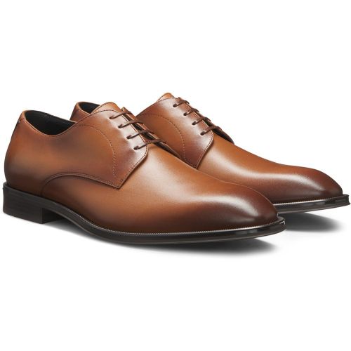 Chaussures derby en cuir italien avec surpiqûres décoratives - Boss - Modalova