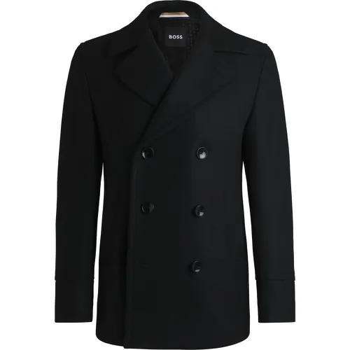 Manteau court croisé Slim en laine mélangée - Boss - Modalova