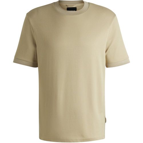 T-shirt regular en seersucker de coton mélangé - Boss - Modalova