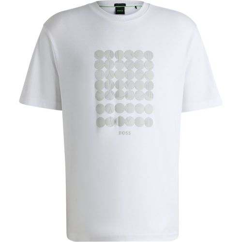 T-shirt en coton interlock à motif artistique circulaire - Boss - Modalova