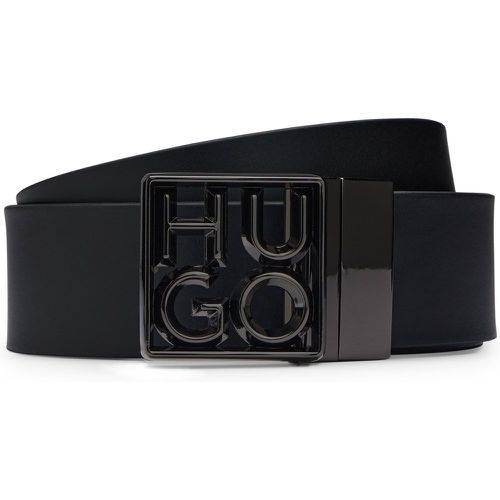 Ceinture réversible en cuir italien avec boucle à logo revisité - HUGO - Modalova