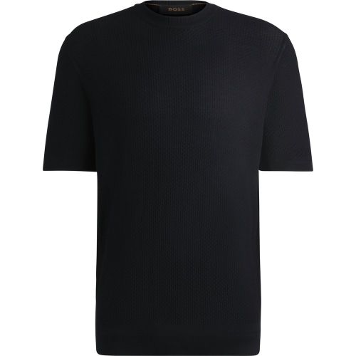 Pull en maille de soie structurée - Boss - Modalova