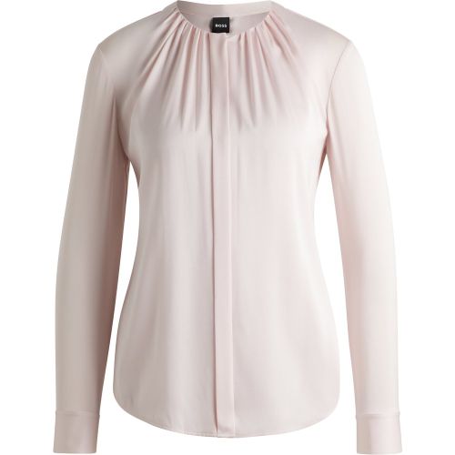 Chemisier Regular sans col en soie stretch - Boss - Modalova