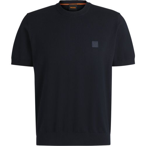 T-shirt en maille de coton et cachemire - Boss - Modalova