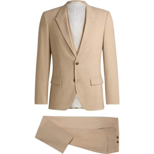 Costume Slim trois pièces en tissu stretch effet mohair - HUGO - Modalova