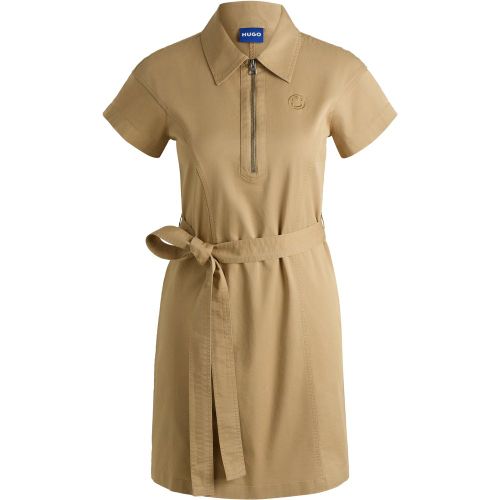 Mini-robe à encolure zippée et logo Happy - HUGO - Modalova