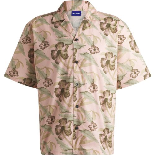 Chemise Relaxed en popeline de coton imprimée - HUGO - Modalova