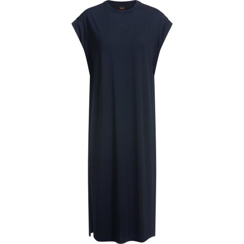 Robe en coton mélangé à logo manuscrit - Boss - Modalova