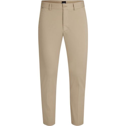 Pantalon Slim en satin de coton mélangé - Boss - Modalova