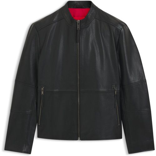 Veste Slim en cuir - HUGO - Modalova
