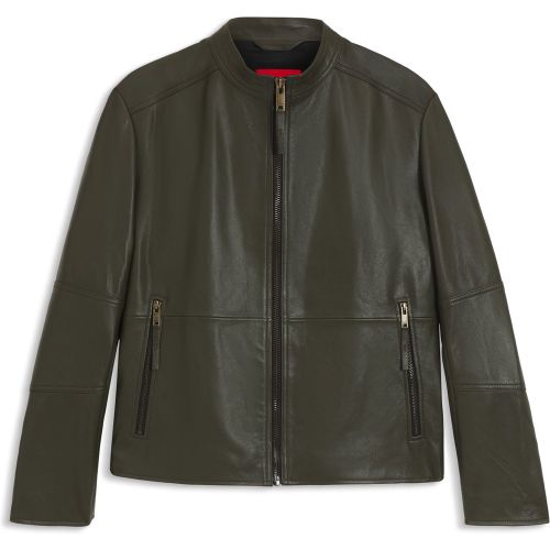 Veste Slim en cuir - HUGO - Modalova