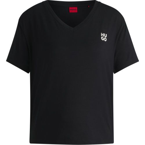 T-shirt de pyjama à col V et logo revisité - HUGO - Modalova
