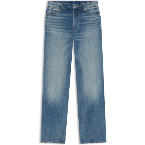 Jean Baggy en denim rigide bleu - HUGO - Modalova