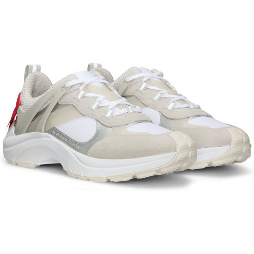 Baskets inspirées des chaussures de course en cuir suédé et mesh - HUGO - Modalova