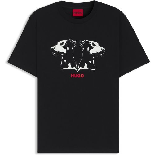 T-shirt en jersey de coton à imprimé doberman - HUGO - Modalova