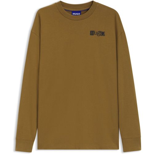 T-shirt en jersey de coton à logos imprimés en relief - HUGO - Modalova