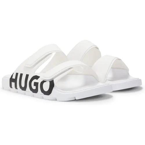Sandales à logo avec deux brides auto-adhésives - HUGO - Modalova