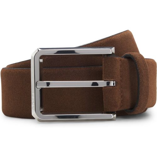 Ceinture en cuir suédé avec boucle lisse à ardillon - Boss - Modalova