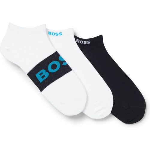 Lot de trois paires de chaussettes longueur cheville en coton mélangé - Boss - Modalova