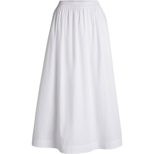 Jupe longue en popeline de coton à taille élastique - Boss - Modalova