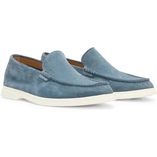 Mocassins en cuir suédé avec semelle extérieure contrastante - Boss - Modalova