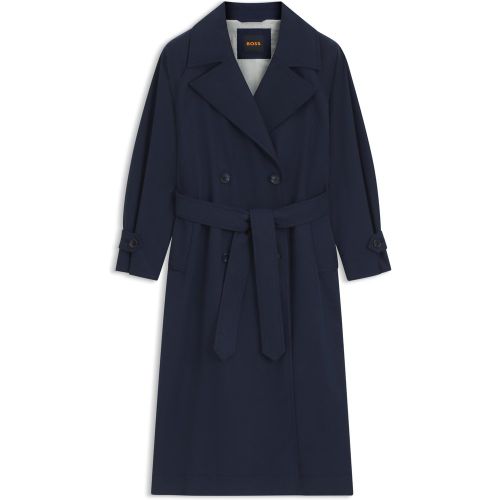 Trench en tissu peau de pêche avec logo brodé - Boss - Modalova