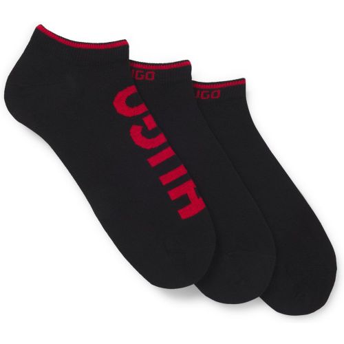 Lot de trois paires de chaussettes basses avec logos - HUGO - Modalova