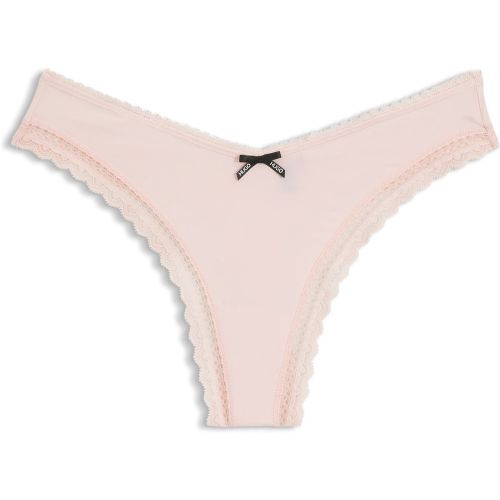 String en microfibre stretch avec finitions en dentelle - HUGO - Modalova