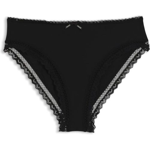 Slip à la coupe Regular Rise en microfibre stretch avec finition en dentelle - HUGO - Modalova