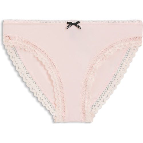Slip à la coupe Regular Rise en microfibre stretch avec finition en dentelle - HUGO - Modalova