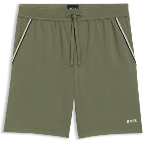 Short de pyjama en coton stretch avec bandes - Boss - Modalova