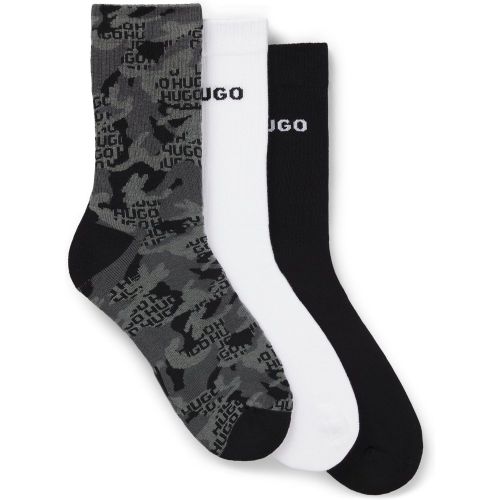 Lot de trois paires de chaussettes à détails logotés - HUGO - Modalova