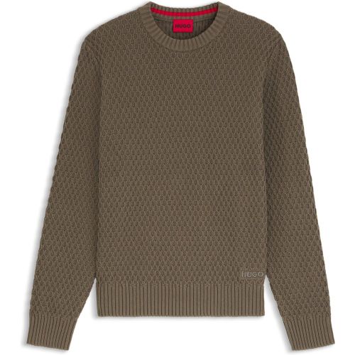 Pull en maille de coton à la structure 3D - HUGO - Modalova