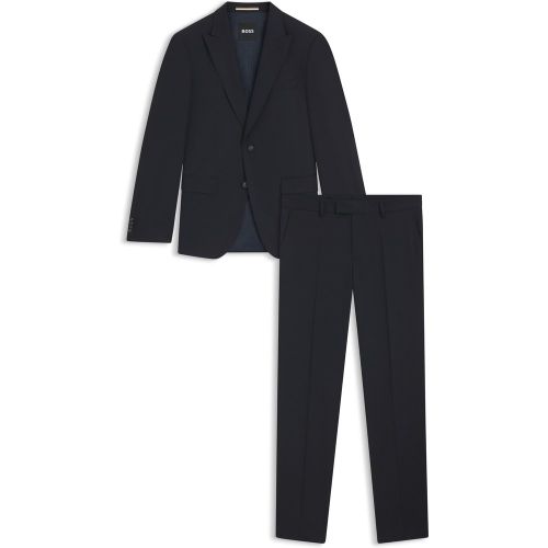 Costume Slim en laine vierge, coton et stretch - Boss - Modalova